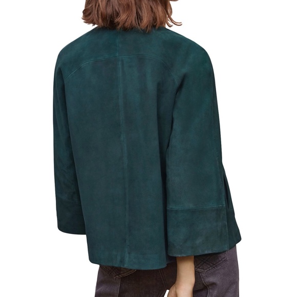 Gerard Darel Suede Teal jacket size 42 (10) - Picture 2 of 8